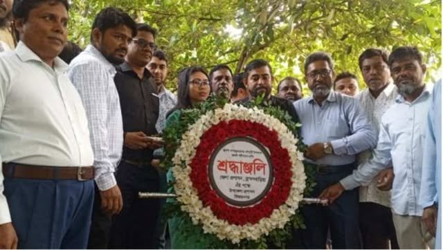 ২৪-শের গনঅভ্যুত্থানের বিজয়নগরে শহীদ ওমরের সমাধিতে শ্রদ্ধা নিবেদন