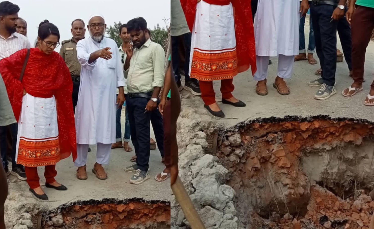 কালিগঞ্জে ভাঙ্গনকবলিত বেড়িবাঁধ পরিদর্শনে ইউএনও অনুজা মন্ডল