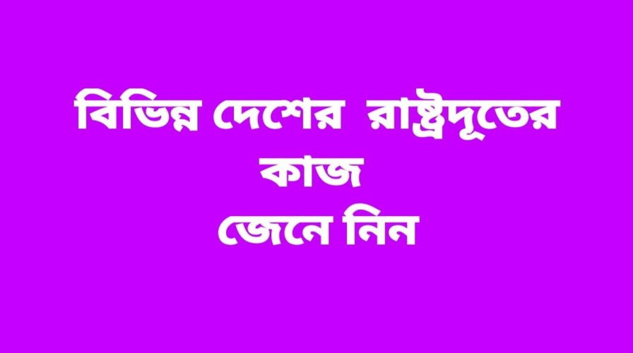 একজন রাষ্ট্রদূতের প্রধান কাজ