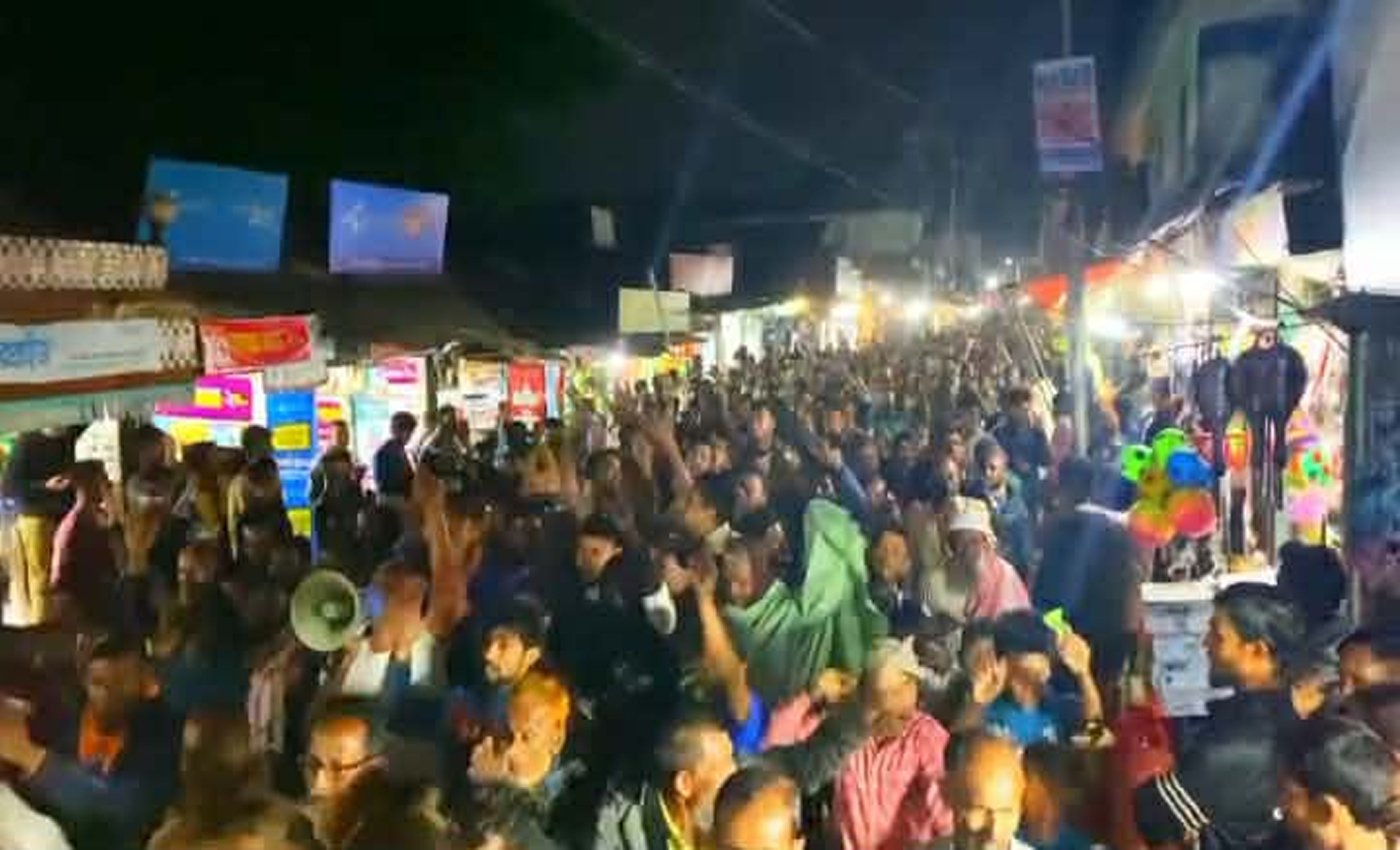 সুনামগঞ্জ–১ আসনে বিএনপির মনোনয়ন প্রত্যাশী কামরুল ইসলাম কামরুলের পক্ষে তাহিরপুরে বিশাল মিছিল