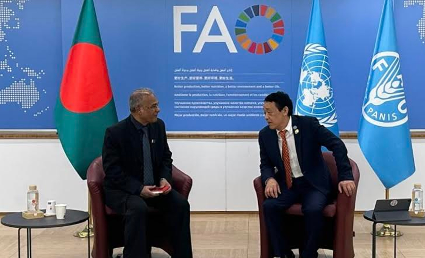 রোমে কৃষি সহযোগিতা বাড়াতে কৃষি উপদেষ্টা জাহাঙ্গীর আলম চৌধুরীর সঙ্গে এফএও মহাপরিচালকের বৈঠক