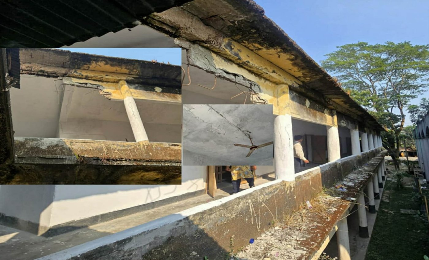 ঝুঁকিপূর্ণ ভবনে পাঠদান: পটুয়াখালীতে শিক্ষার্থীদের জীবন ঝুঁকিতে