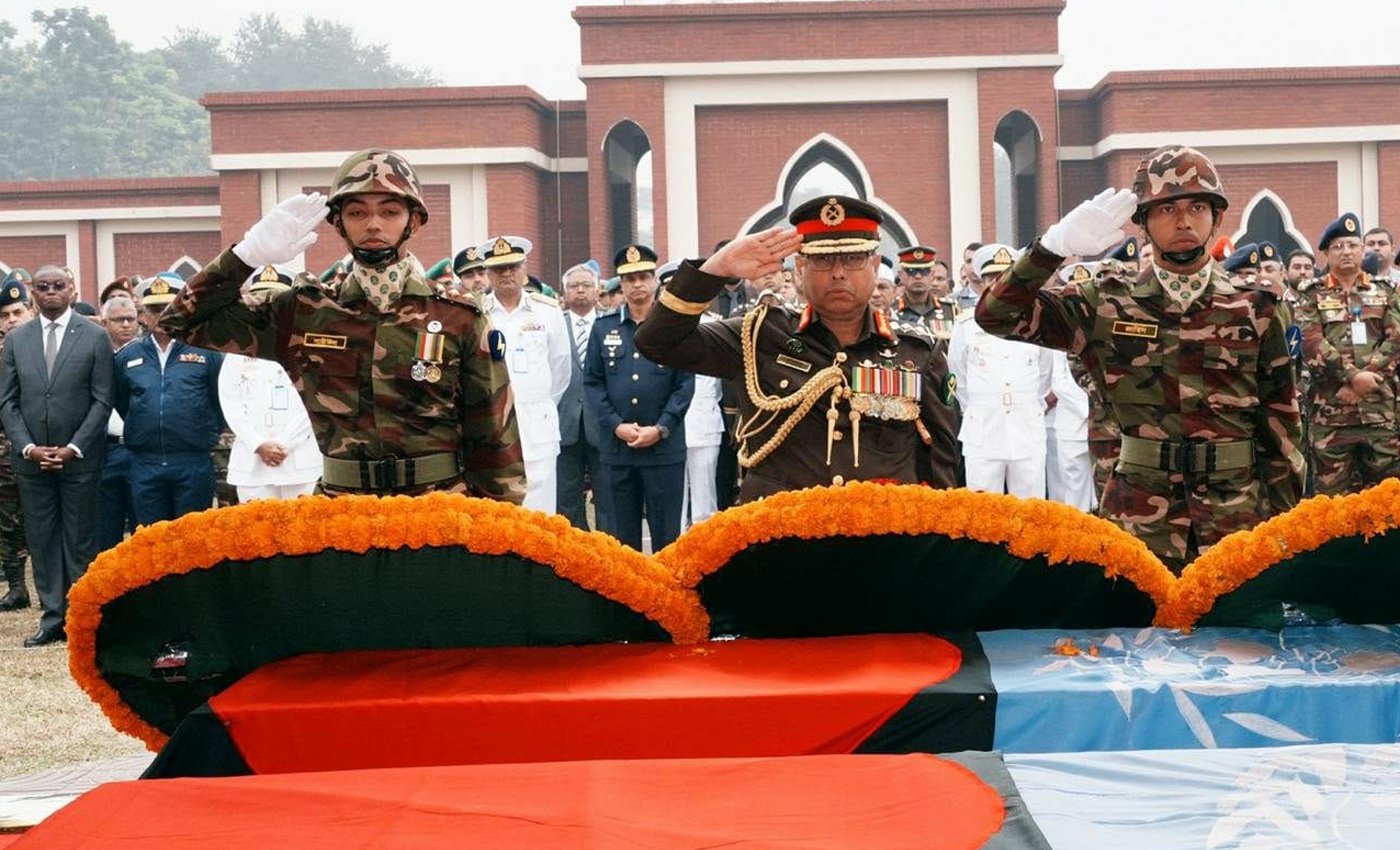 সুদানে শাহাদাতবরণকারী শান্তিরক্ষীদের নামাজে জানাযা অনুষ্ঠিত