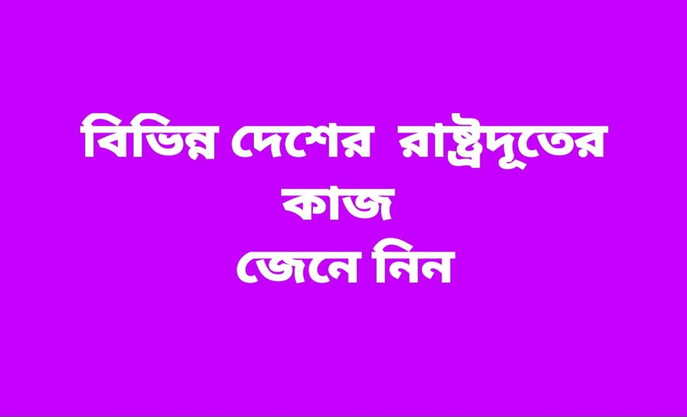 একজন রাষ্ট্রদূতের প্রধান কাজ