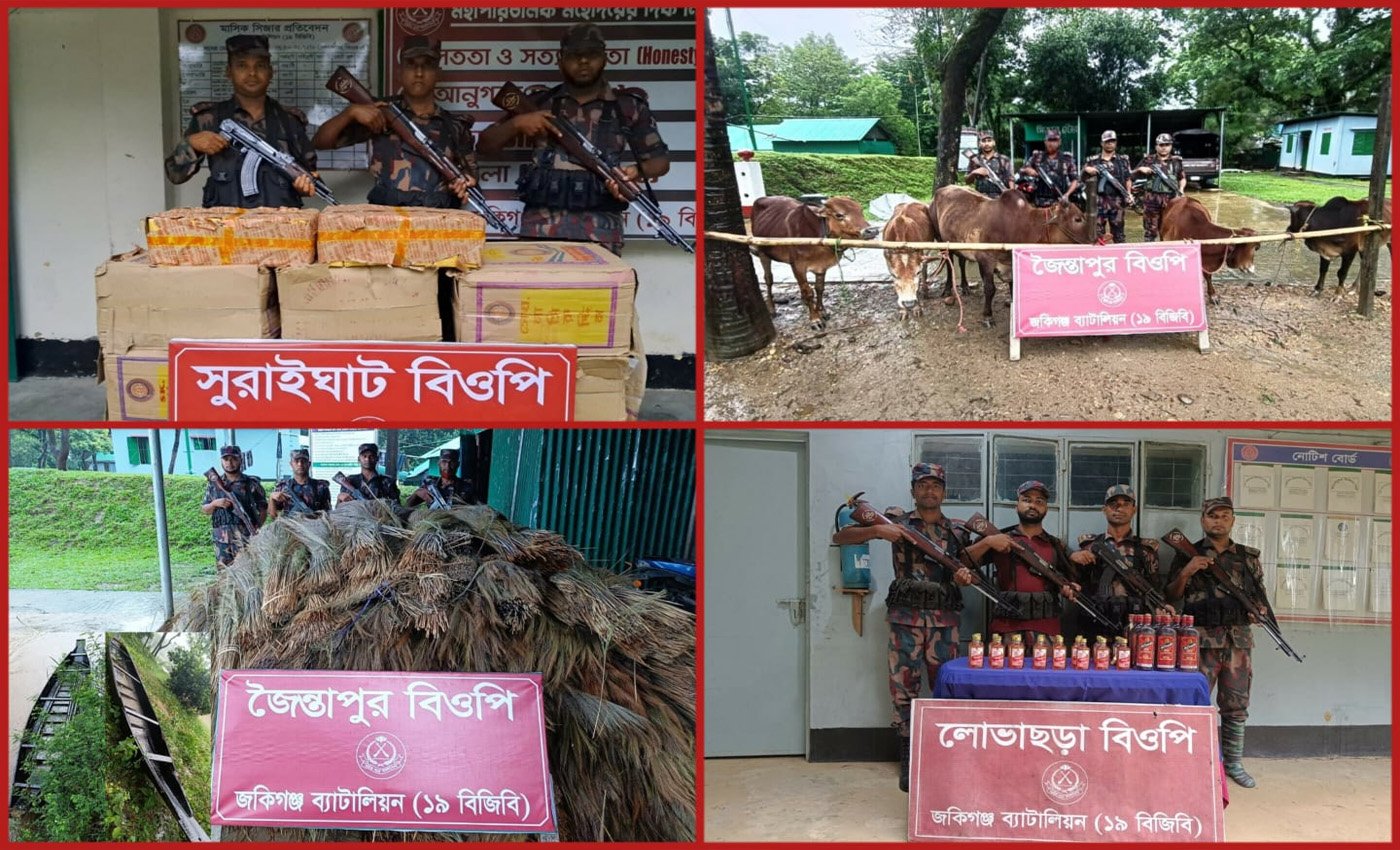 সীমান্তে বিজিবির অভিযানে সাড়ে ১৭ লক্ষ টাকার ভারতীয় চোরাই পণ্য জব্দ