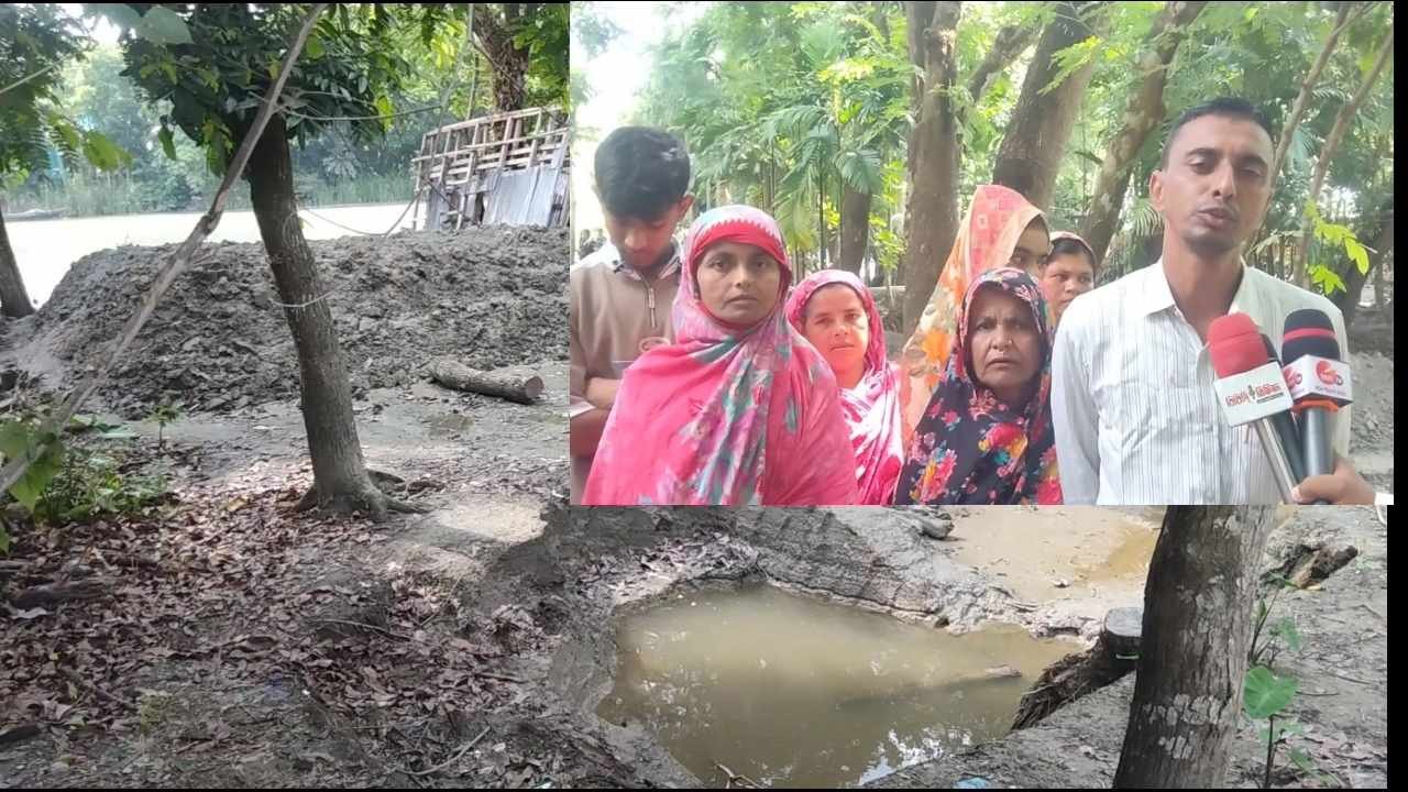 সন্ত্রাসীরা হামলা করে চাঁদাবাজি বসতবাড়ির ও জমি দখল