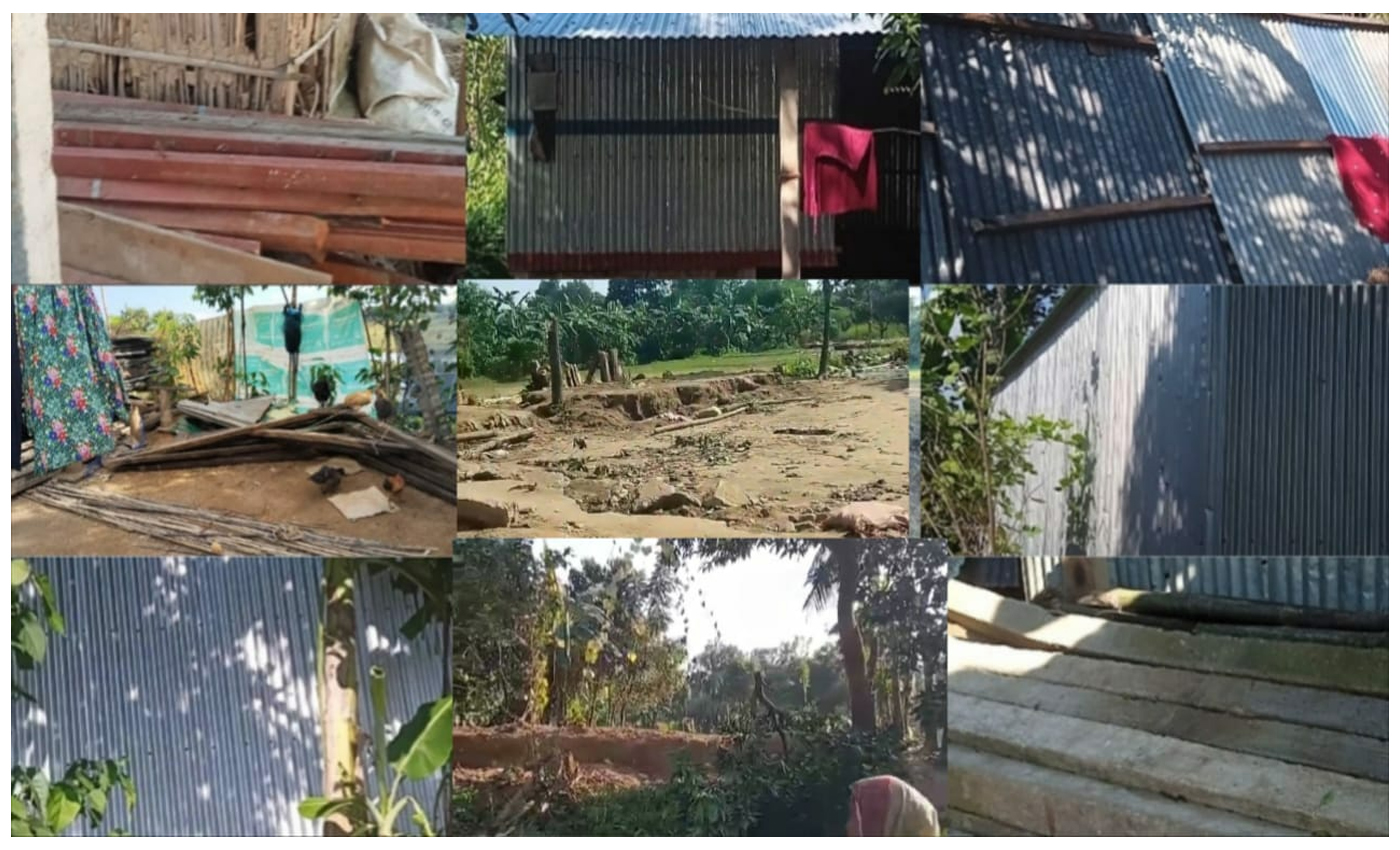 তাহিরপুরে হত্যাকাণ্ডের জেরে প্রতিপক্ষের ১৯টি বাড়িঘর ভাংচুর ও লুটতরাজ।