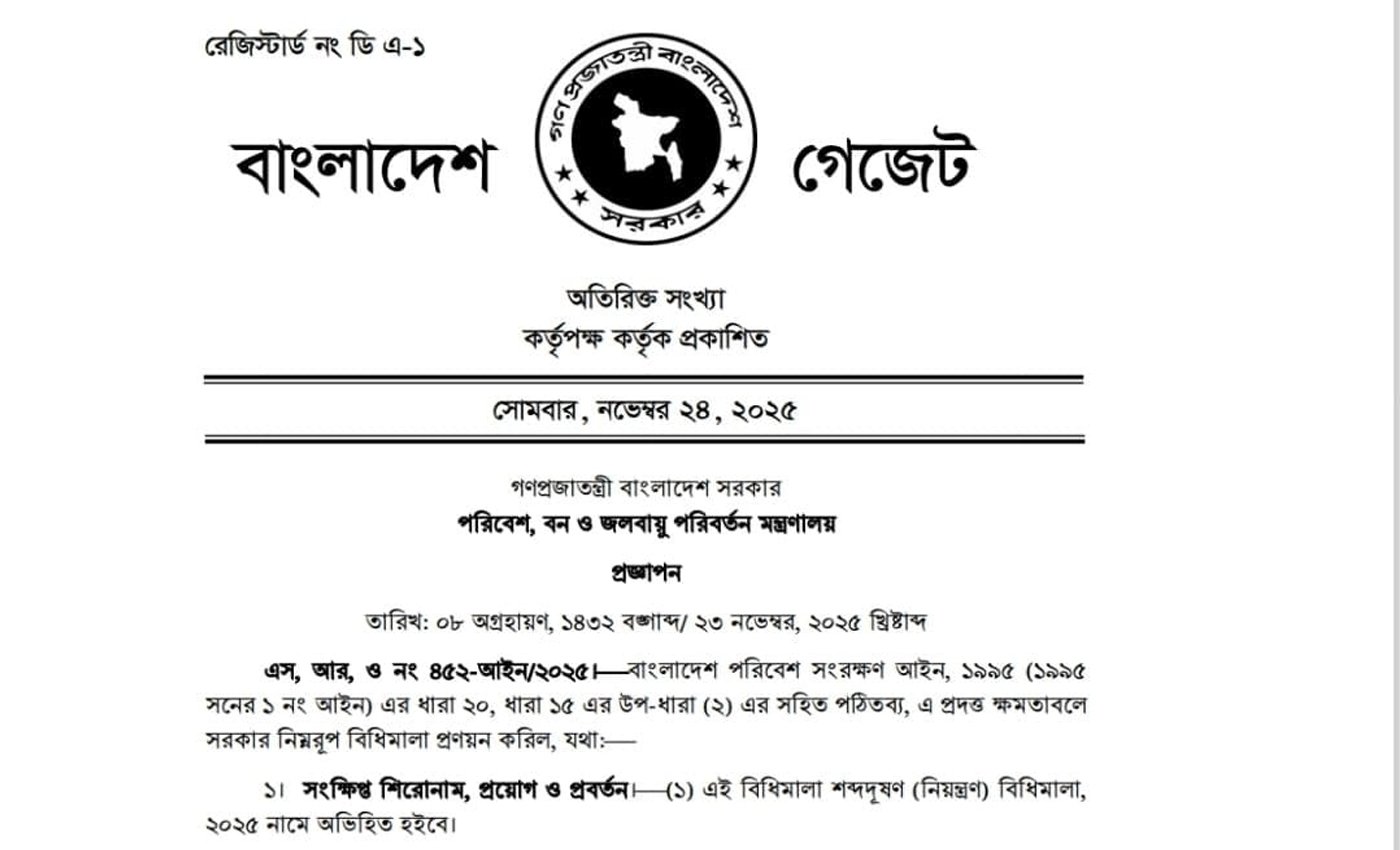 শব্দদূষণ নিয়ন্ত্রণে যুগান্তকারী পদক্ষেপ: হর্ন ও লাউডস্পিকার ব্যবহারসহ নতুন বিধিমালা জারি