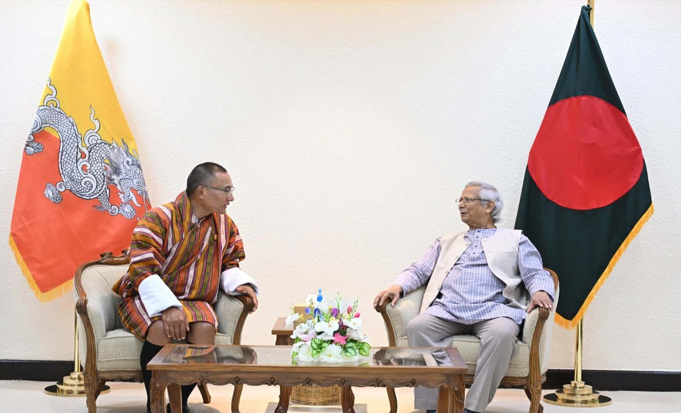 ভুটানের প্রধানমন্ত্রী বাংলাদেশের প্রধান উপদেষ্টার সাথে দ্বিপাক্ষিক আলোচনা করেছেন