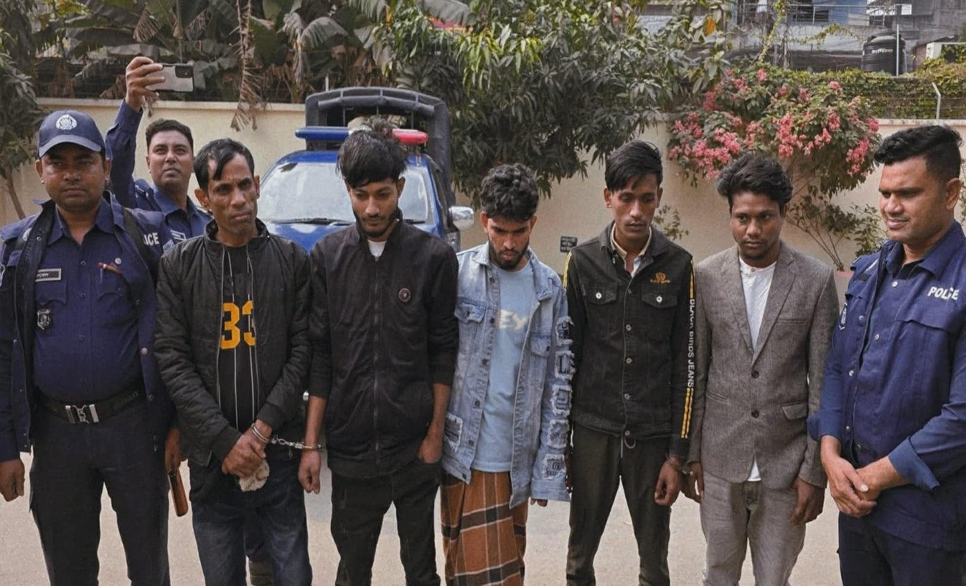 ফরিদপুরে অভিযান চালিয়ে মোটরসাইকেল চোর চক্রের পাঁচ সদস্য আটক