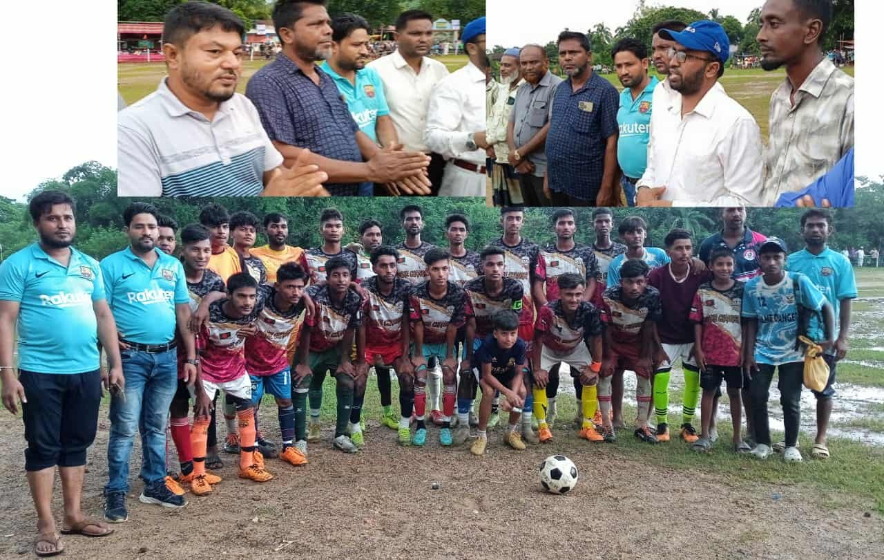 তাহিরপুরে বড়ছড়া ফুটবল টুর্নামেন্ট-২০২৫ দ্বিতীয় রাউন্ডে টিএলএমপিয়ান গেম চেনজার্স বিজয়ী।