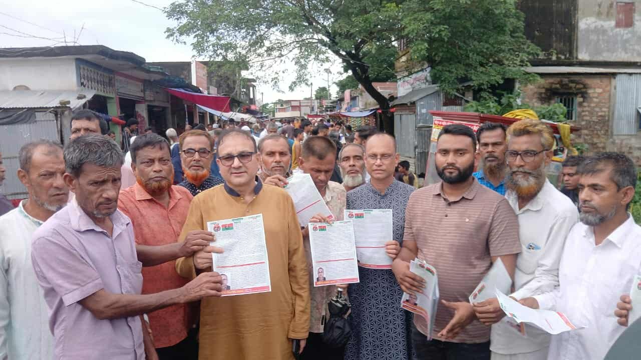 শান্তিগঞ্জে বিএনপির মনোনয়ন প্রত্যাশী ব্যারিস্টার আনোয়ার হোসেনের ব্যাপক গণসংযোগ